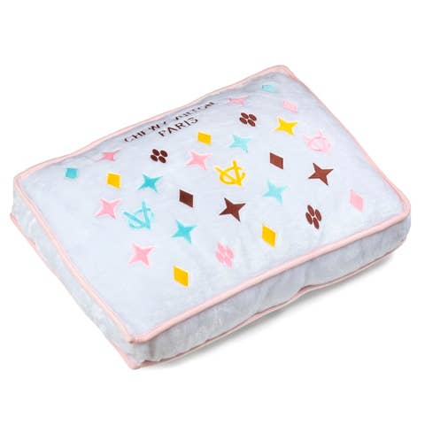Haute Diggity Dog - White Chewy Vuiton Bed Soft, Washable Dog Bed