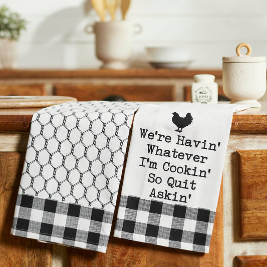 VHC Brands - Down Home Whatever I'm Cookin Tea Towel Set of 2 19x28