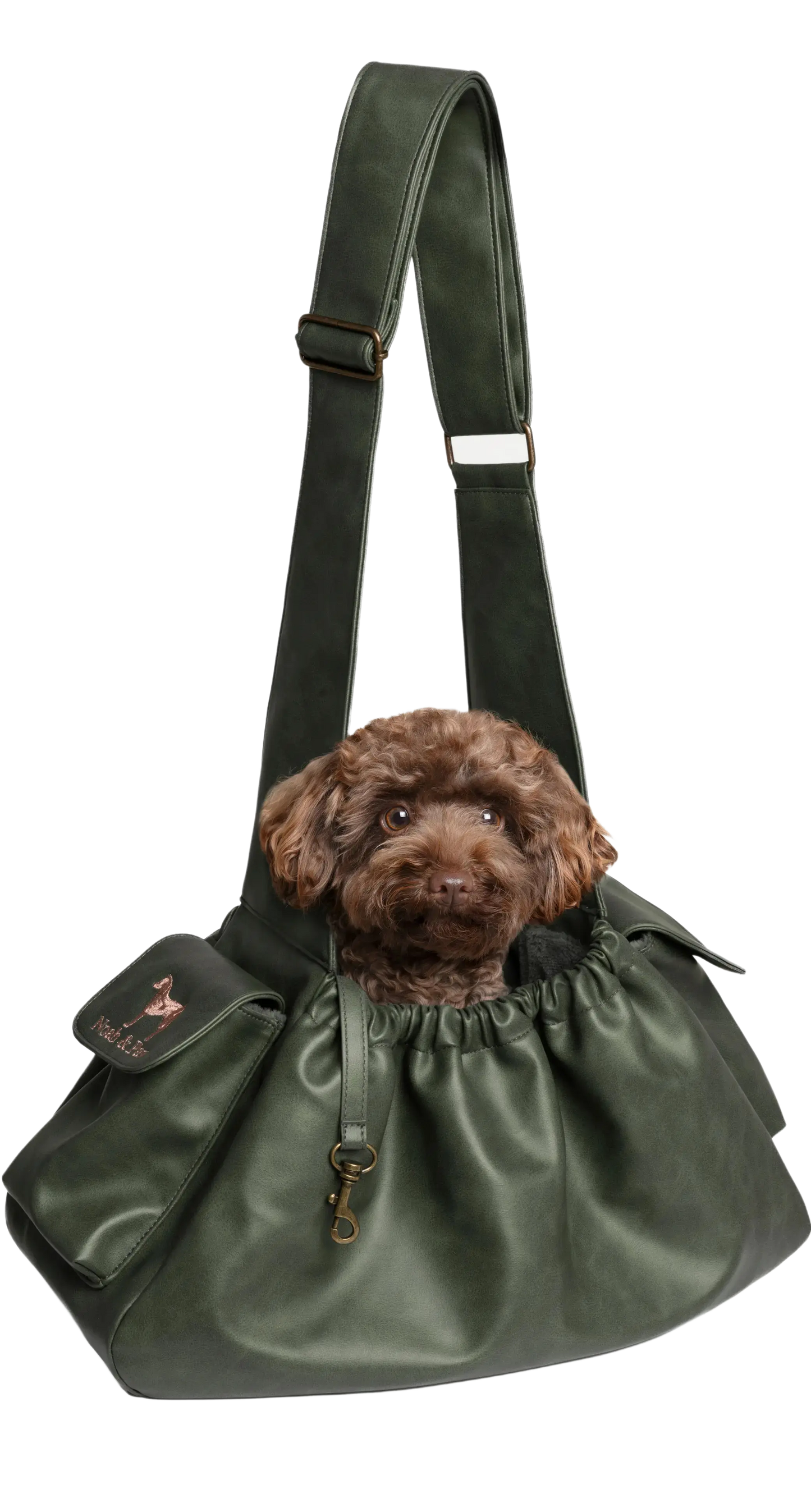 NOAH AND PAW LLC - Vegan Leather Pet sling Carrier, Ruffle Style