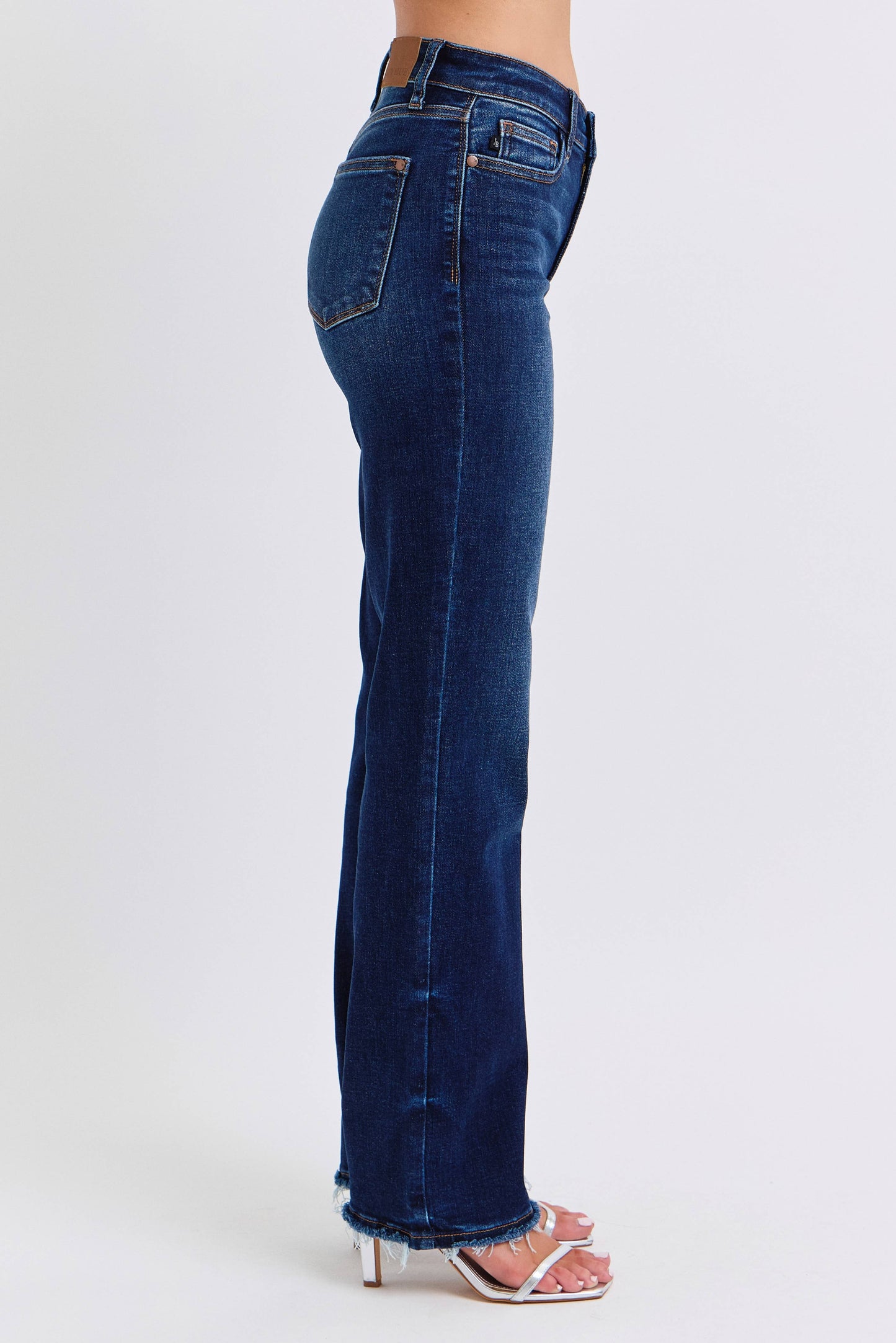 Judy Blue Jeans - Mid Rise Straight Leg with Fray Hem