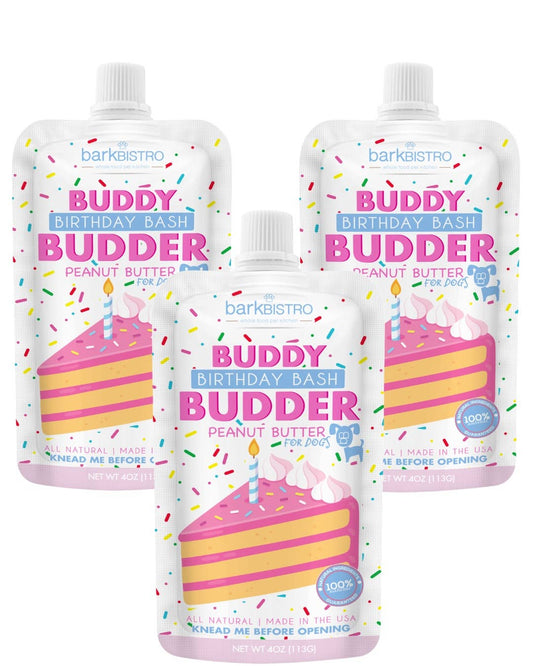 Bark Bistro - Dog Peanut Butter - 4oz Squeeze Packs Birthday Bash Budder