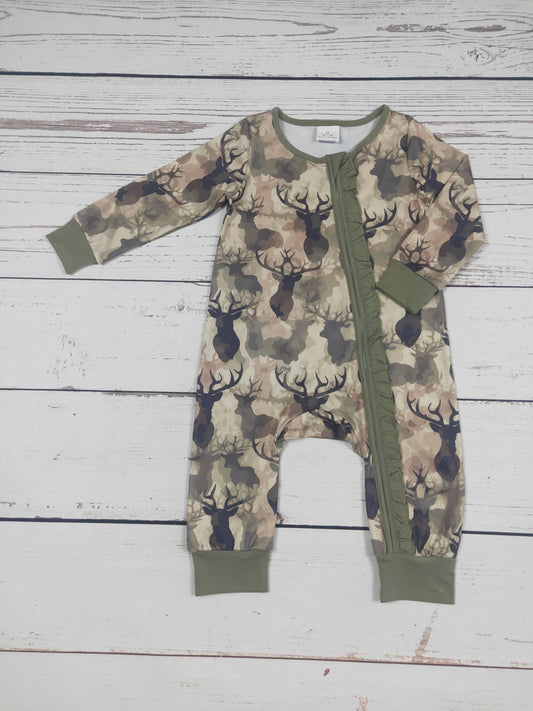 sassy kids palace - Baby Deer Print Zip Sleeper
