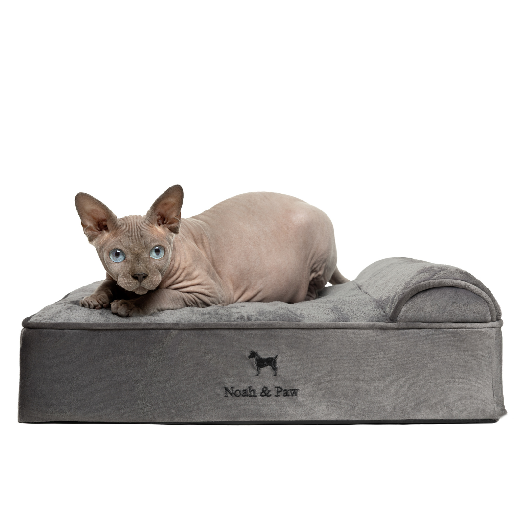 NOAH AND PAW LLC - Velvet Orthopedic Pet Bed, Memory Foam, Infused with Cooling Gel - Classic