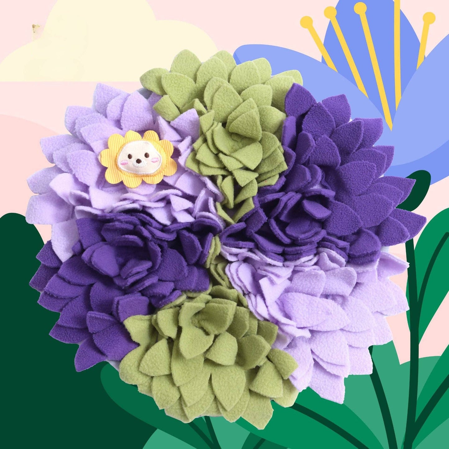Cheerhunting - Snuffy - Round Flower Snuffle Mat for Dogs