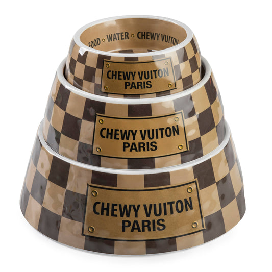 Haute Diggity Dog - Checker Chewy Vuiton Bowl - 3 Sizes!! Dog Bowls