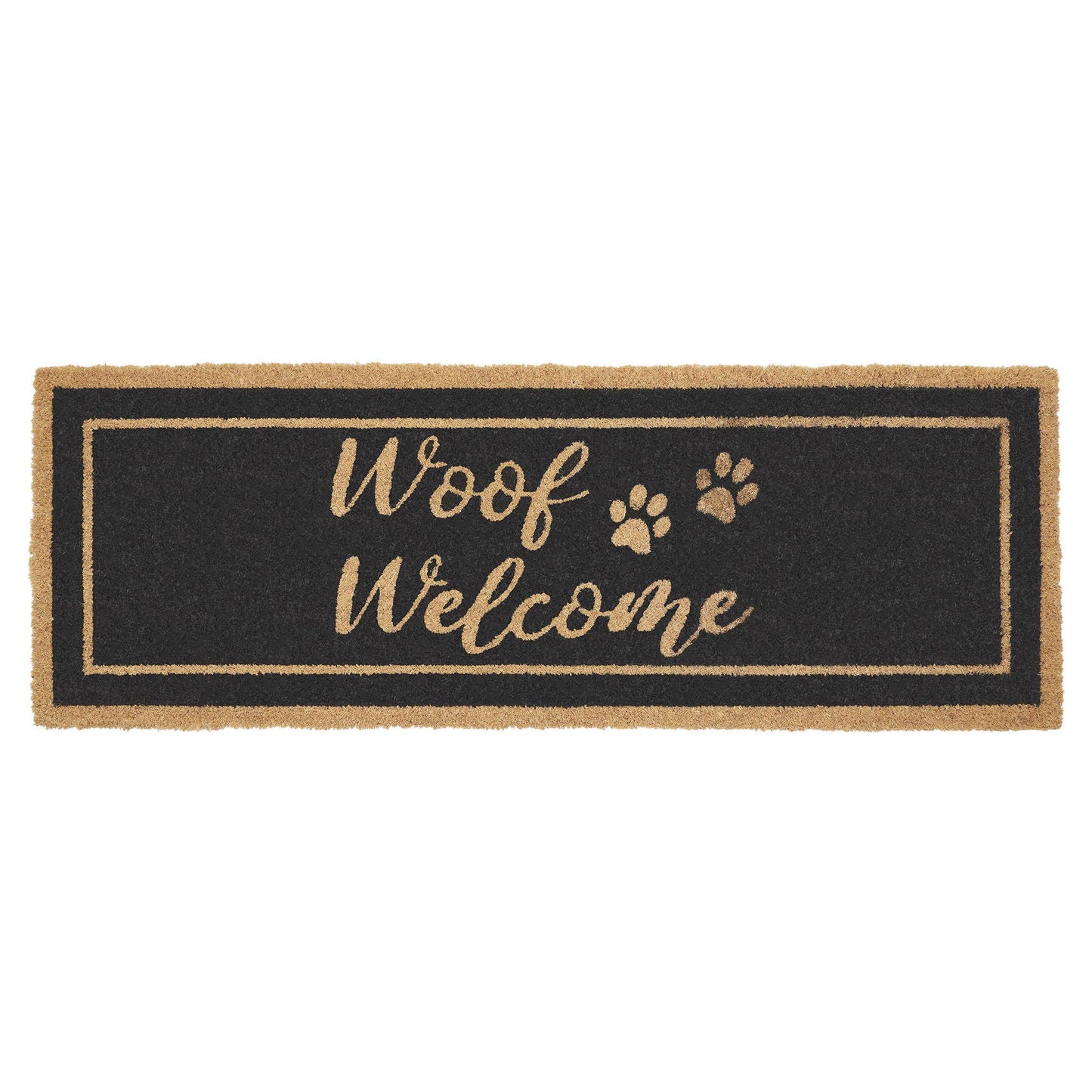 VHC Brands - Woof Welcome Coir Rug Rect 17x48