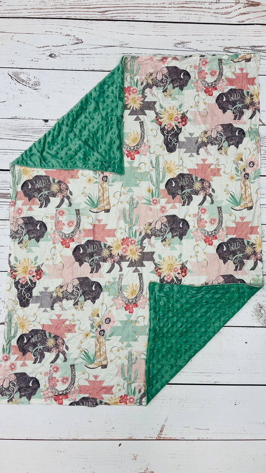 sassy kids palace - Baby Wild Cows Cactus Blanket