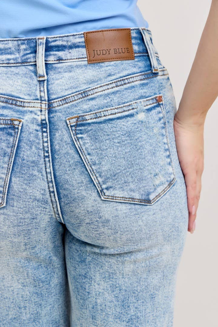 Mineral Wash High Waisted Distressed 90's Straight Jeans