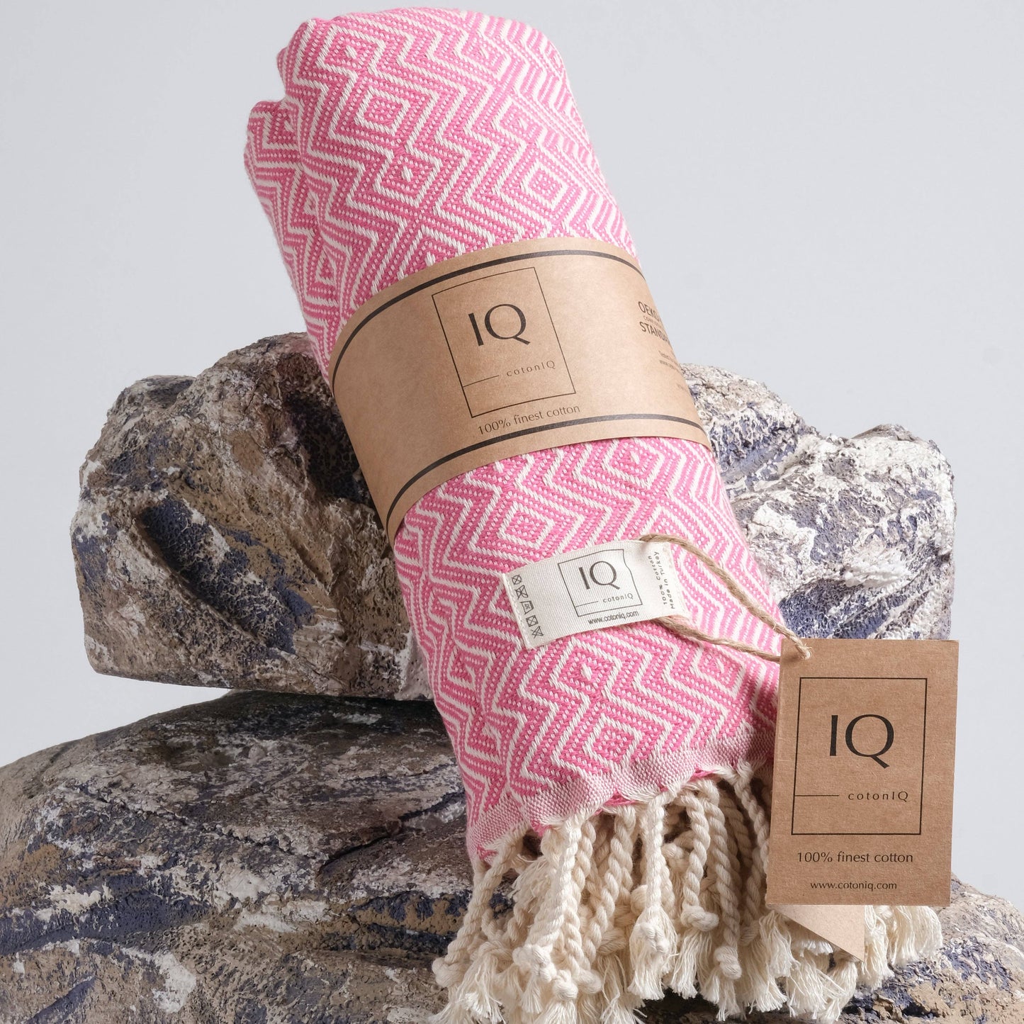 cotonIQ - Hammam towel | sauna towel | beach towel | Peru | pink | 180x100cm