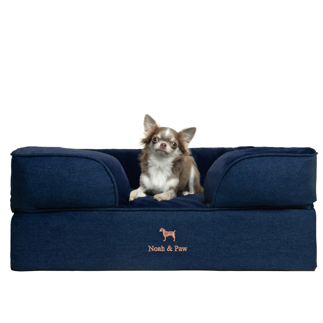 NOAH AND PAW LLC - Denim Orthopedic Pet Bed, Memory Foam, Infused with Cooling Gel