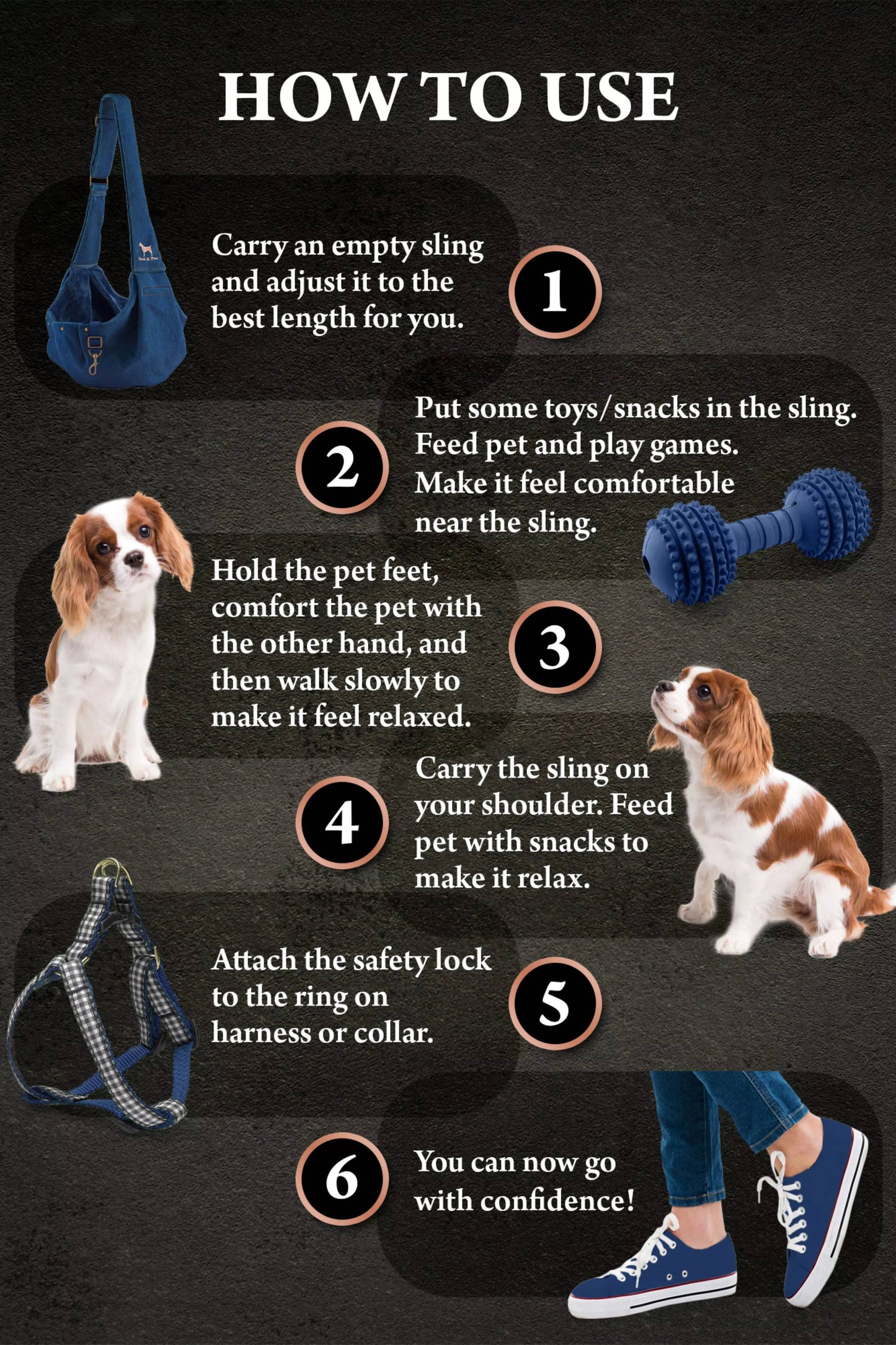 NOAH AND PAW LLC - Premium Denim Pet sling Carrier, Snap Style, Black