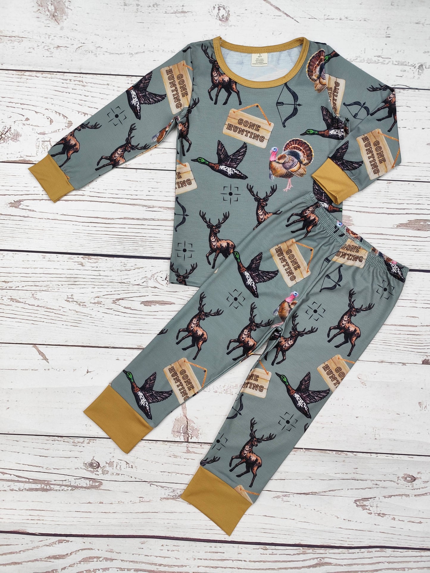 sassy kids palace - Baby Boy Go Hunting Print Sleepwear Set