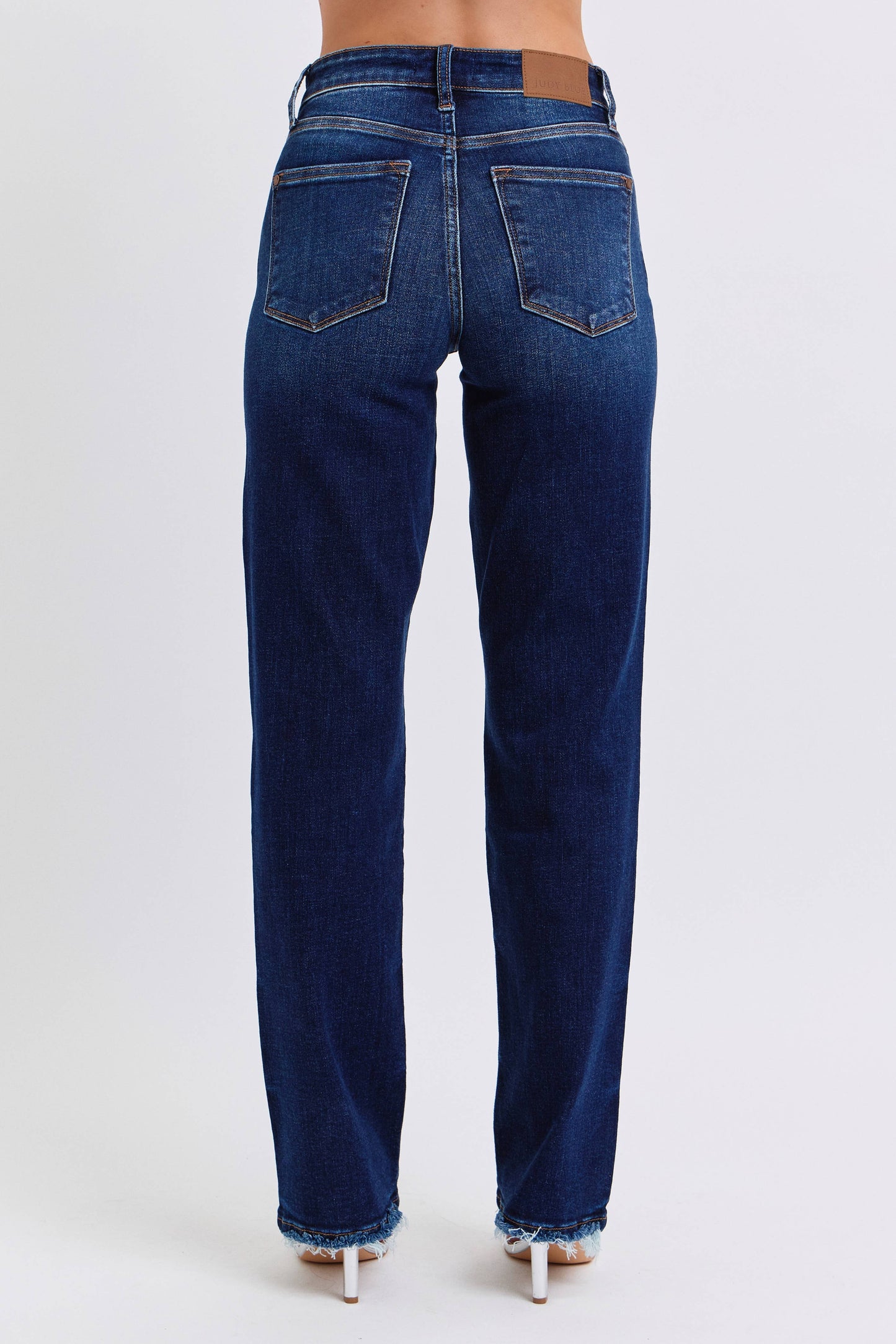 Judy Blue Jeans - Mid Rise Straight Leg with Fray Hem