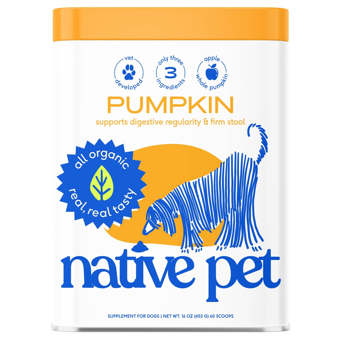Native Pet - Organic Pumpkin Fiber Powder, Digestive Supplement for Dogs