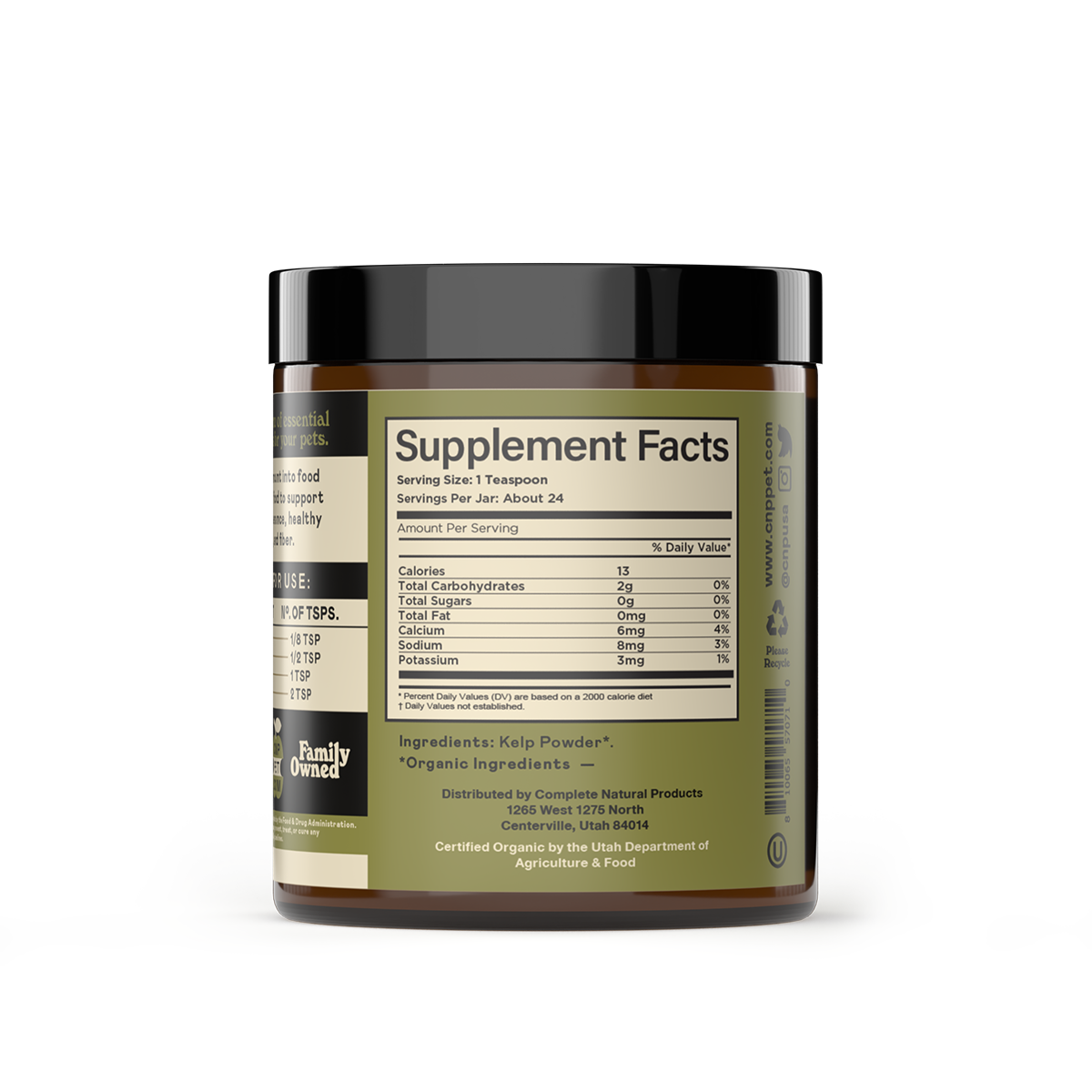 Complete Natural Products - Organic Kelp Powder Supplement for Dogs & Cats