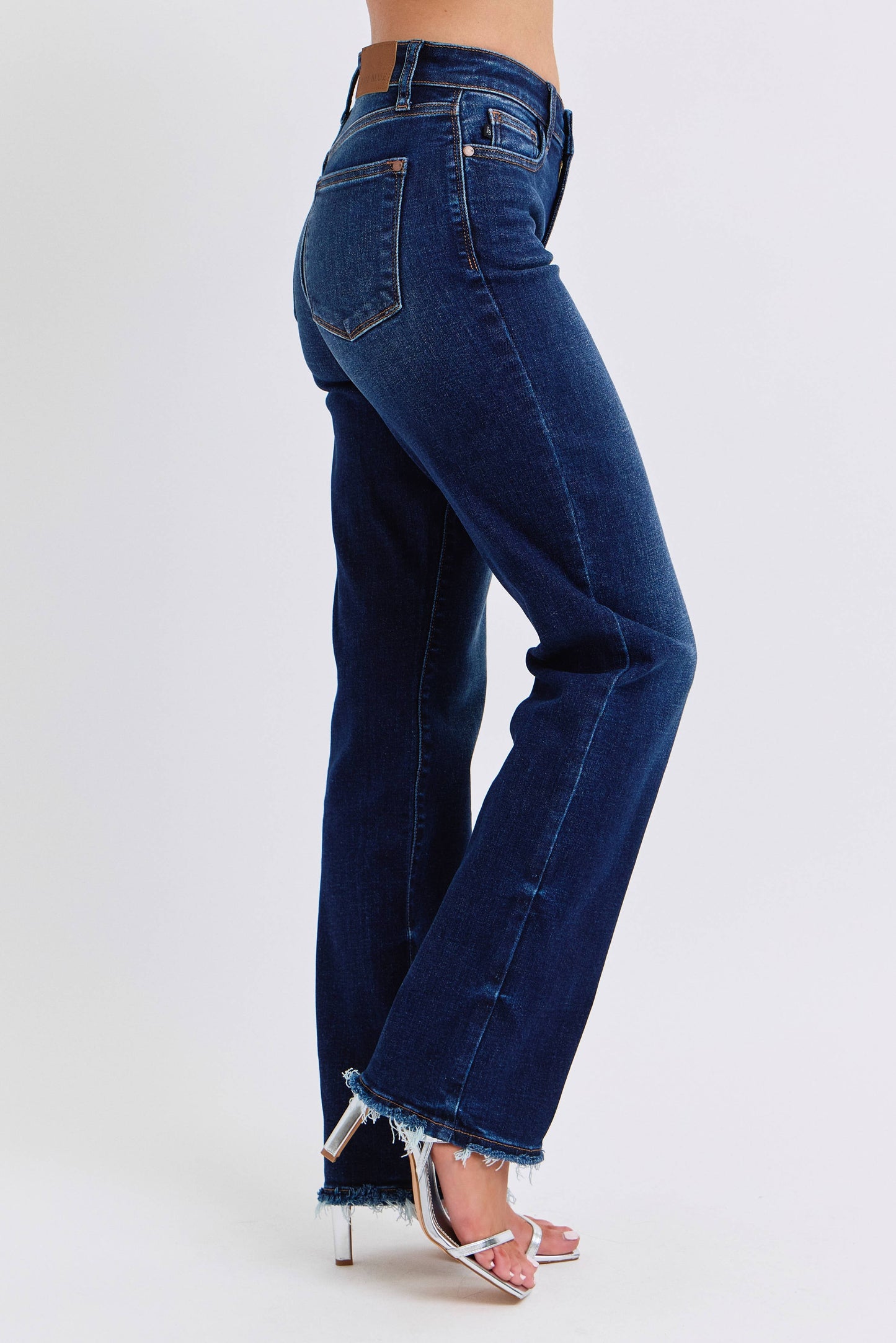 Judy Blue Jeans - Mid Rise Straight Leg with Fray Hem