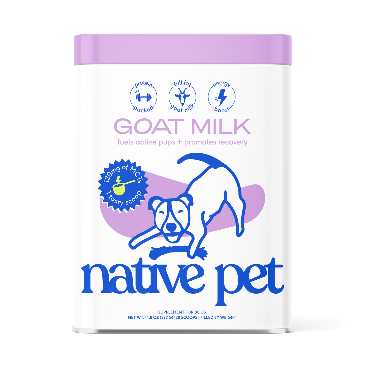 Native Pet - Goat Milk Powder Recovery & Energy Support for Active Dogs