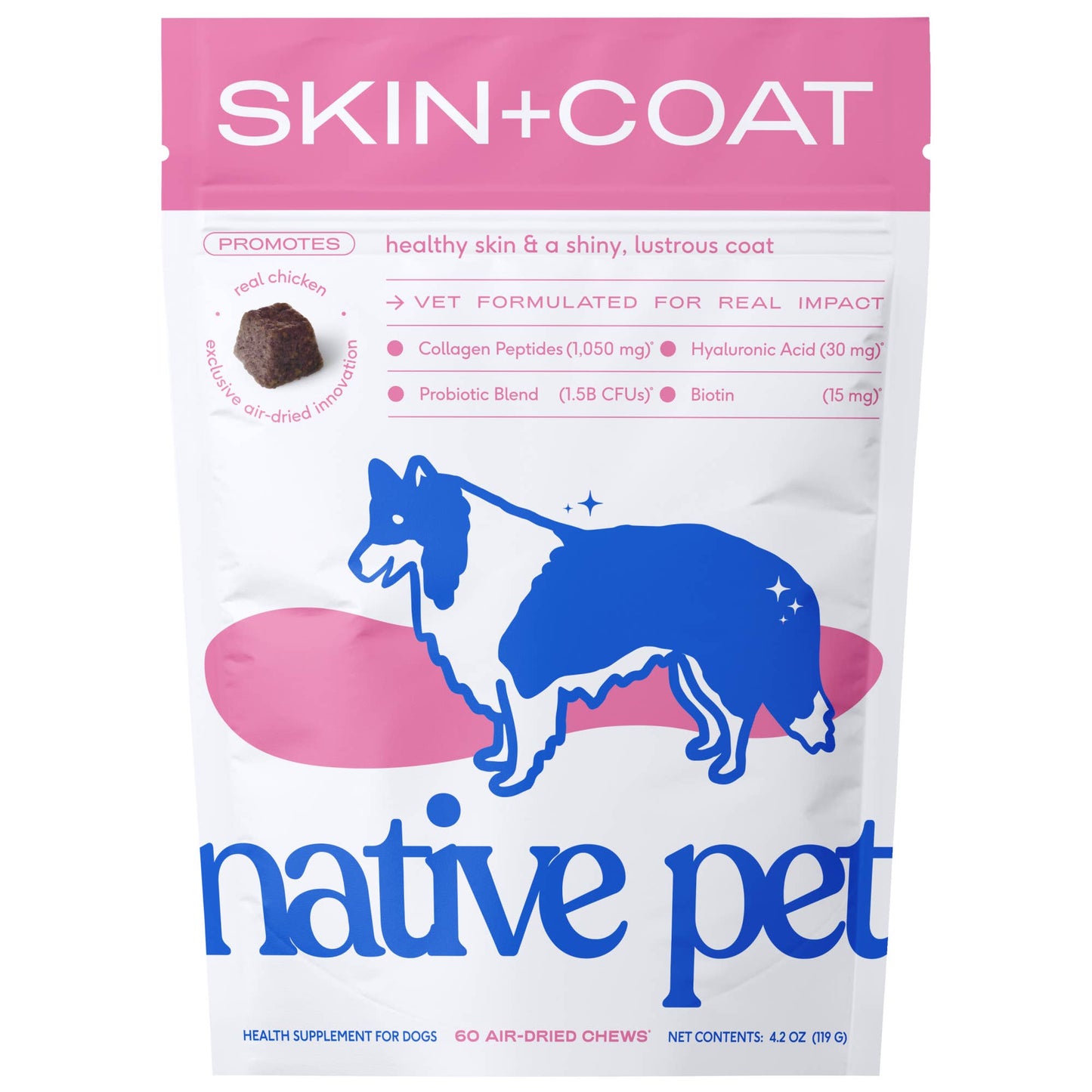 Native Pet - Skin + Coat Chews, Skin & Coat Supplement for Dogs