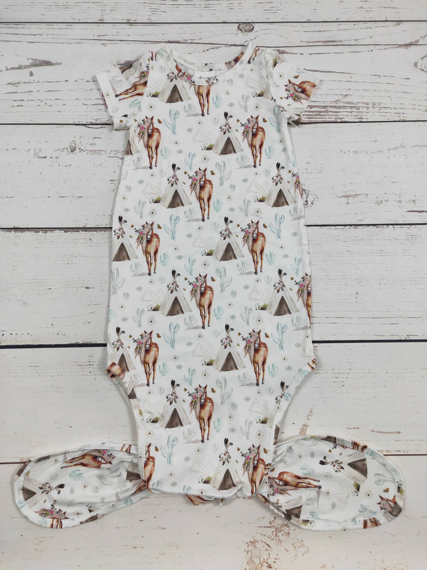 sassy kids palace - Horse Cactus Printed Infant Babygown