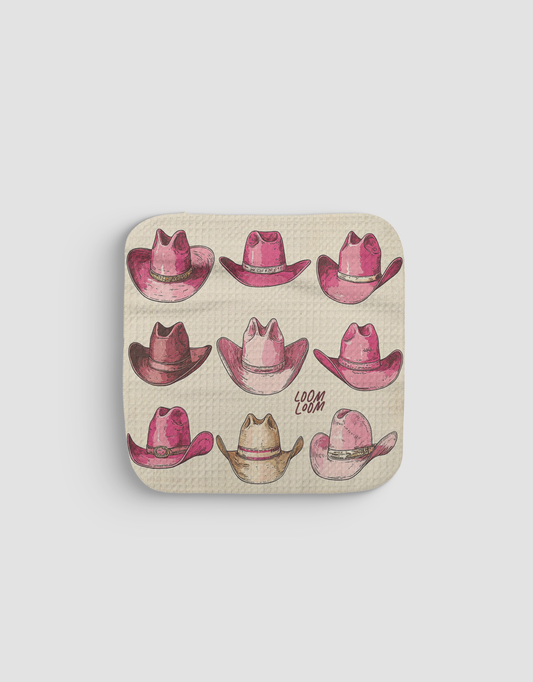 Loom Loom - Pink Hats Dishcloth