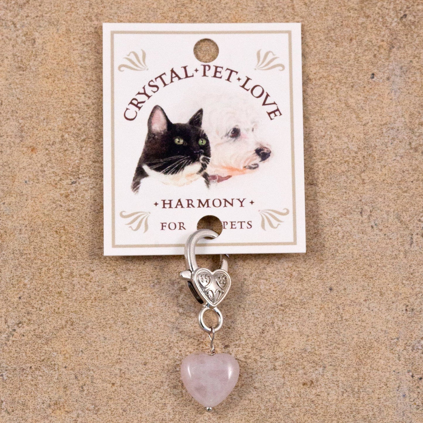Crystal Pet Love - Harmony Rose Quartz Healing Pet Pendant