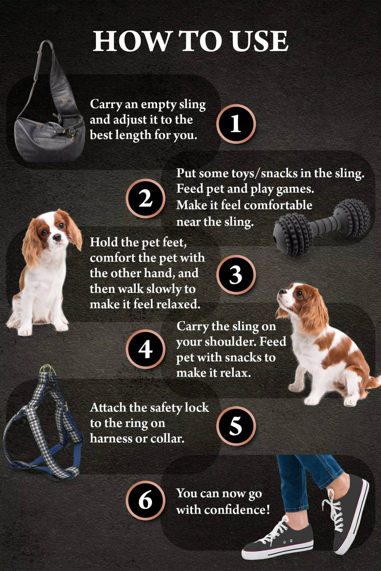 NOAH AND PAW LLC - Vegan Leather Pet sling Carrier 3x Safety