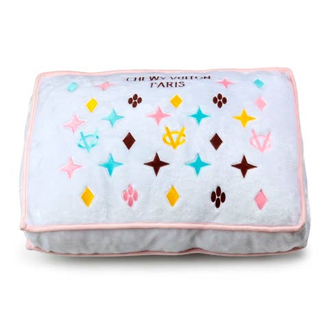 Haute Diggity Dog - White Chewy Vuiton Bed Soft, Washable Dog Bed