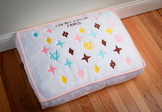 Haute Diggity Dog - White Chewy Vuiton Bed Soft, Washable Dog Bed