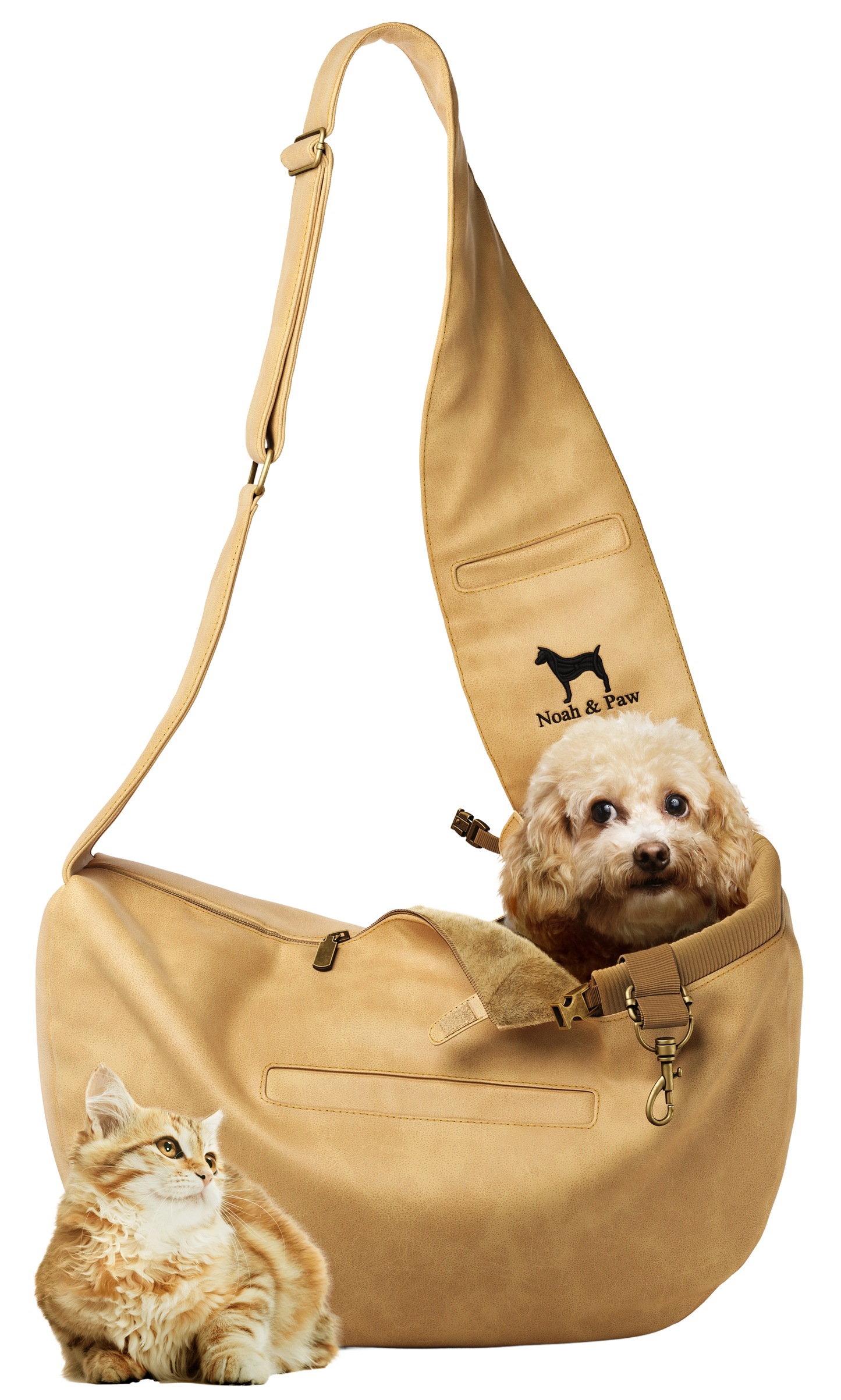 NOAH AND PAW LLC - Vegan Leather Pet sling Carrier 3x Safety