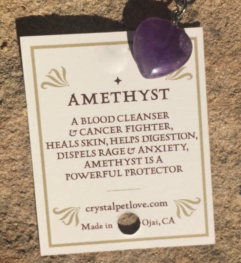 Crystal Pet Love - Protection Amethyst Healing Pet Pendant