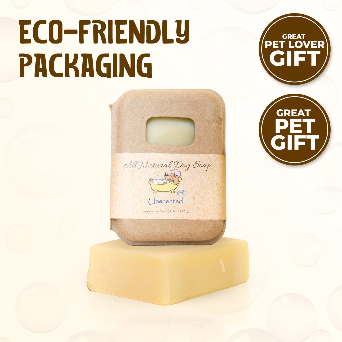 Delightfully Delicious Dog Treats - Unscented Dog Shampoo Bar | Dog Soap Bar | Pet Shampoo