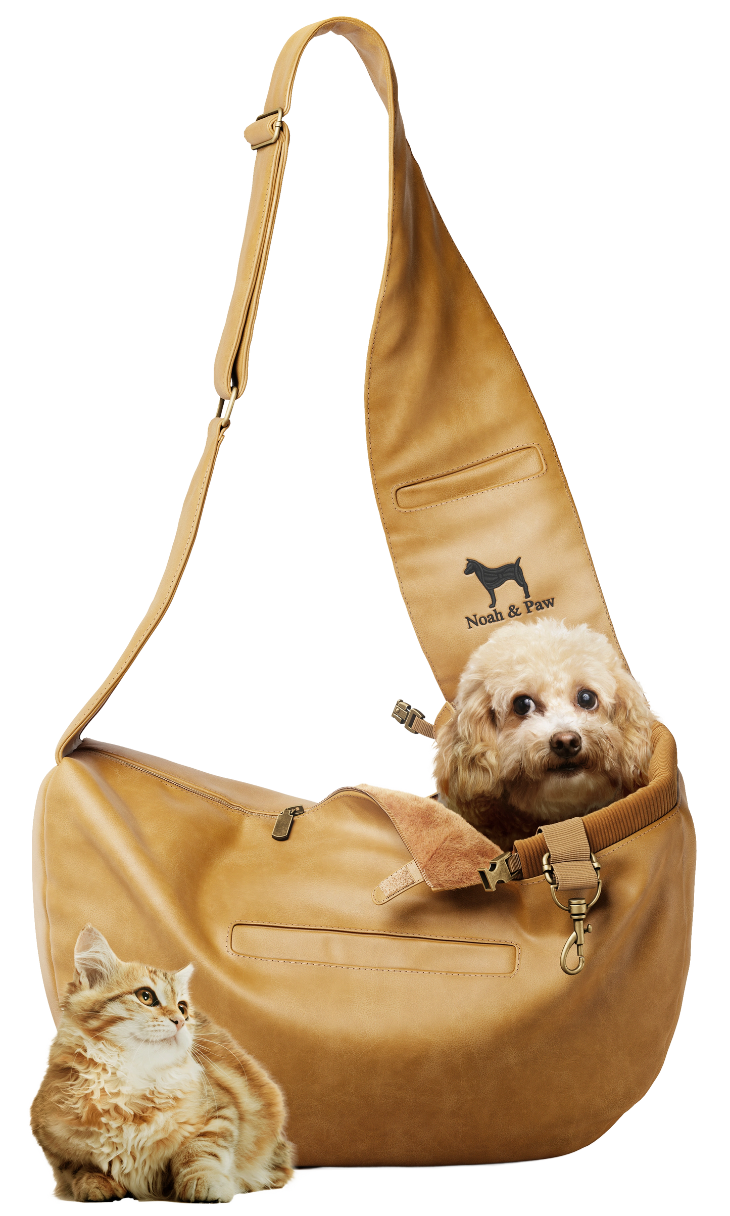 NOAH AND PAW LLC - Vegan Leather Pet sling Carrier 3x Safety