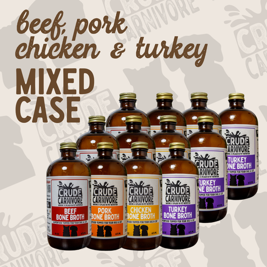 Crude Carnivore - 12 Pack - Beef/Pork/Chicken/Turkey Mixed Case