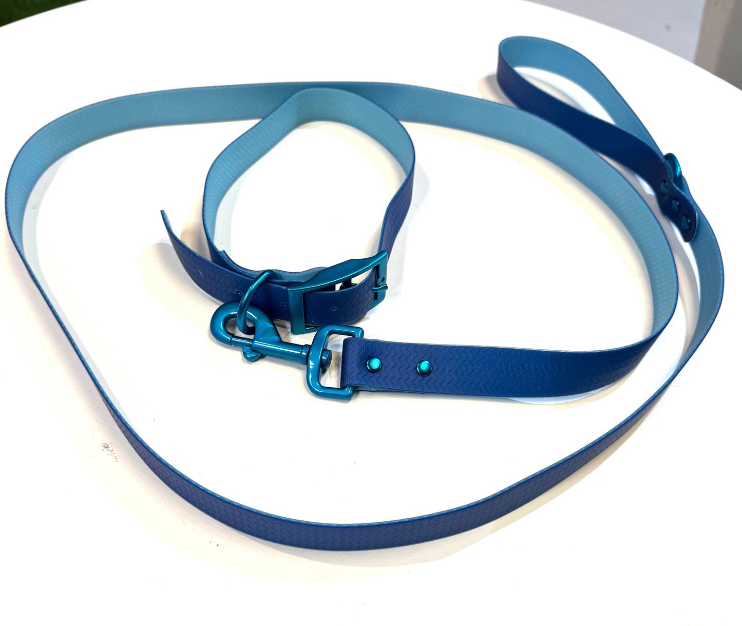 Two Tone Waterproof Biothane Dog Leash and Collar Set