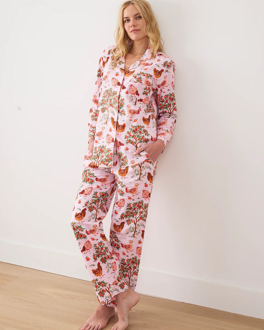 Print Fresh Long PJ Set Hen