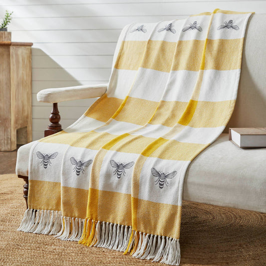 VHC Brands - Buzzy Bees Woven Throw 50x60