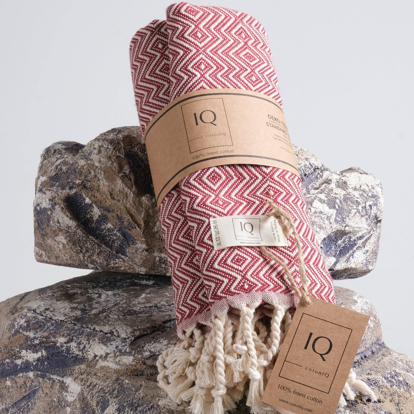 cotonIQ - Hammam towel | sauna towel | beach towel |Peru|bordeaux|180x100cm