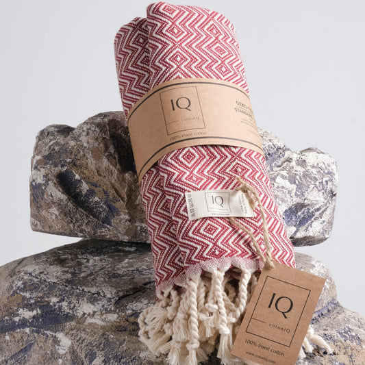 cotonIQ - Hammam towel | sauna towel | beach towel |Peru|bordeaux|180x100cm