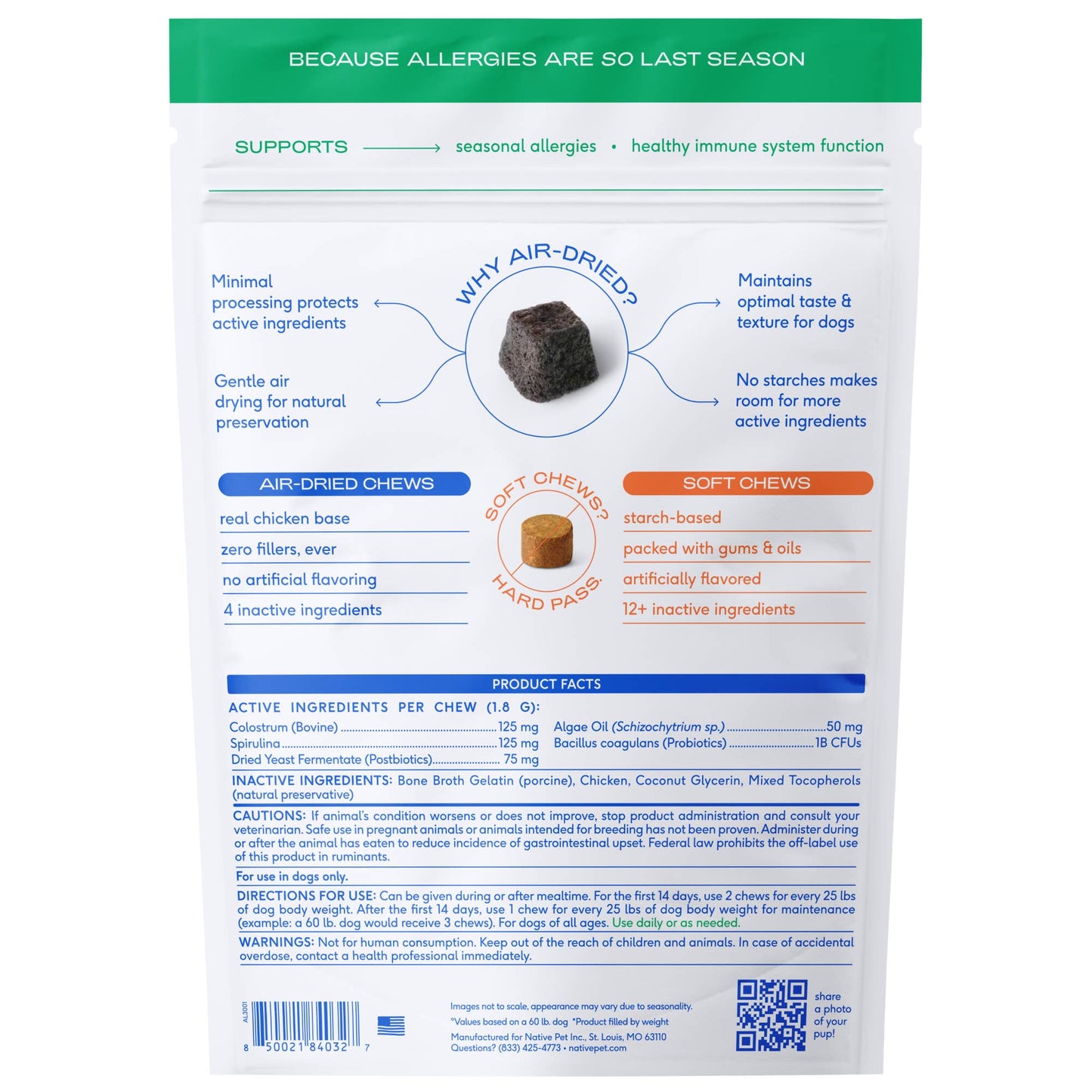 Native Pet - Allergy & Immune Chews, an Allergy & Itch Relief Supplement