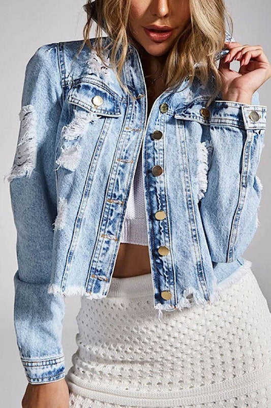 Miss Sparkling - Cropped denim jacket