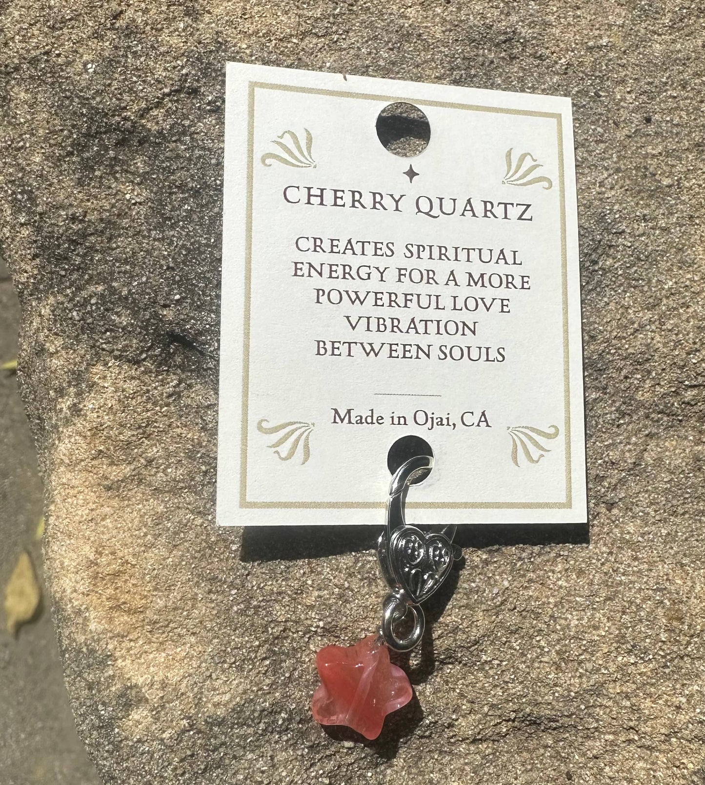 Crystal Pet Love - Cherry Quartz Star Pendant