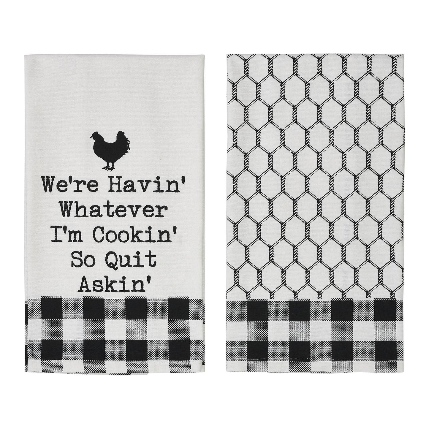 VHC Brands - Down Home Whatever I'm Cookin Tea Towel Set of 2 19x28