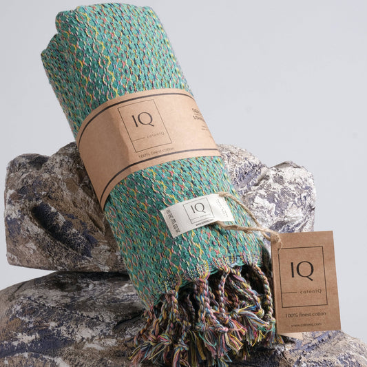 cotonIQ - Hammam towel | sauna towel | beach towel | Mexico |green|180x100cm
