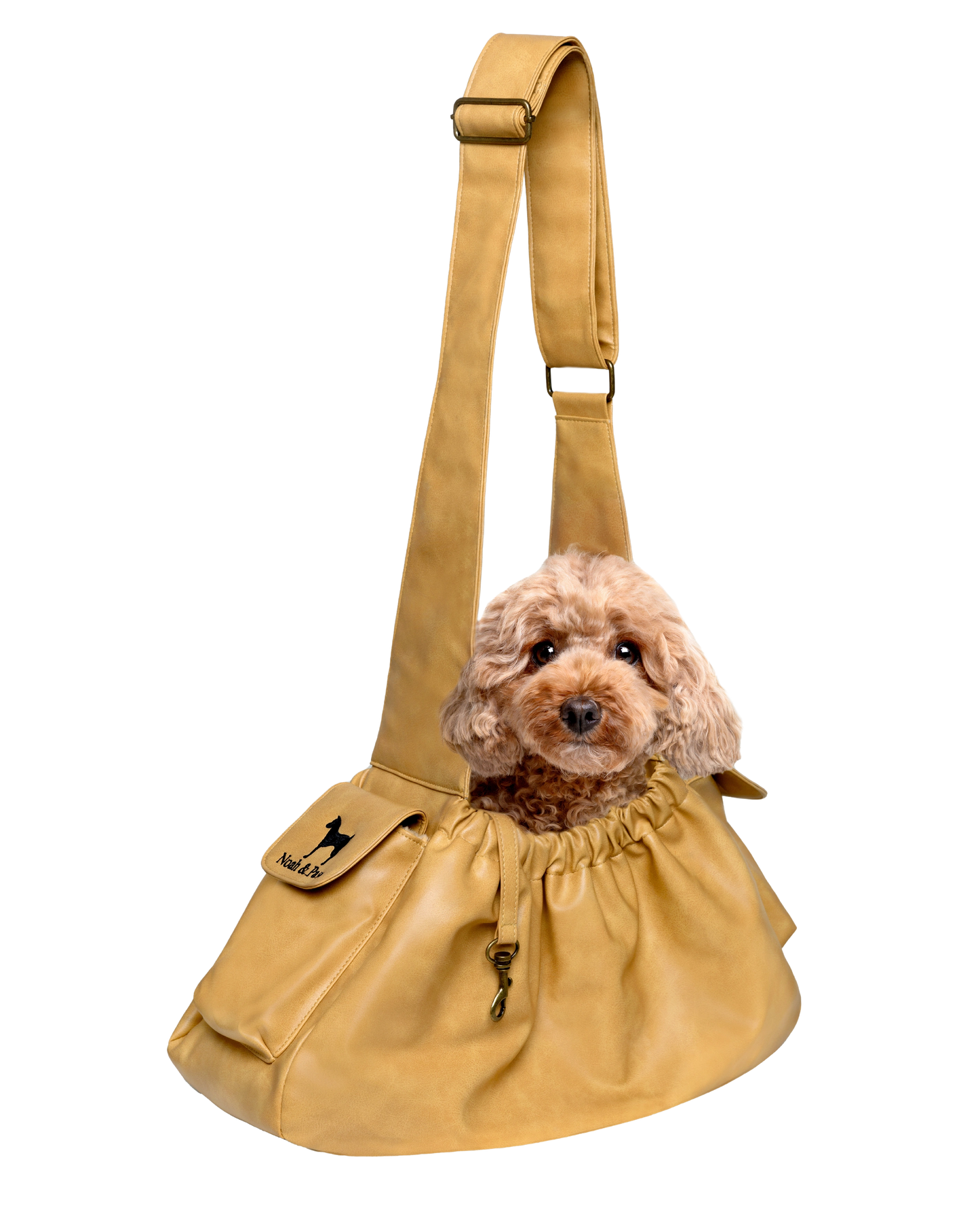 NOAH AND PAW LLC - Vegan Leather Pet sling Carrier, Ruffle Style