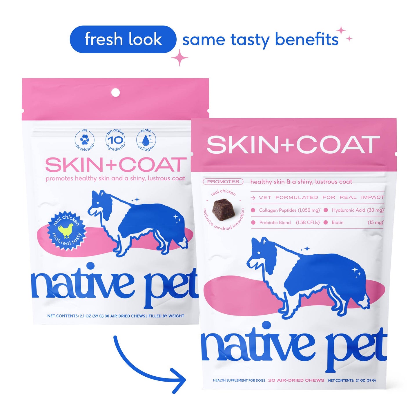 Native Pet - Skin + Coat Chews, Skin & Coat Supplement for Dogs