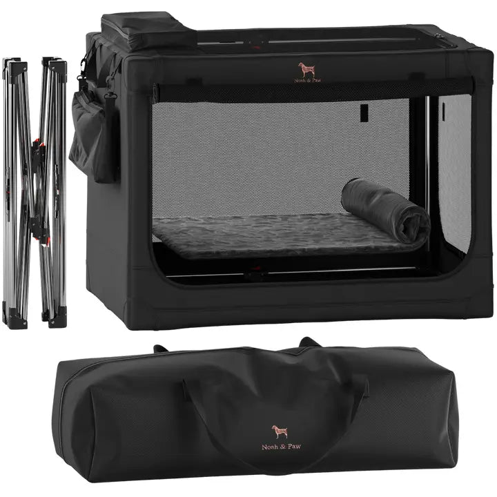 NOAH AND PAW LLC - Collapsible Dog Crate Including Pet Mat Ideal for Traveling (Patented Folding)