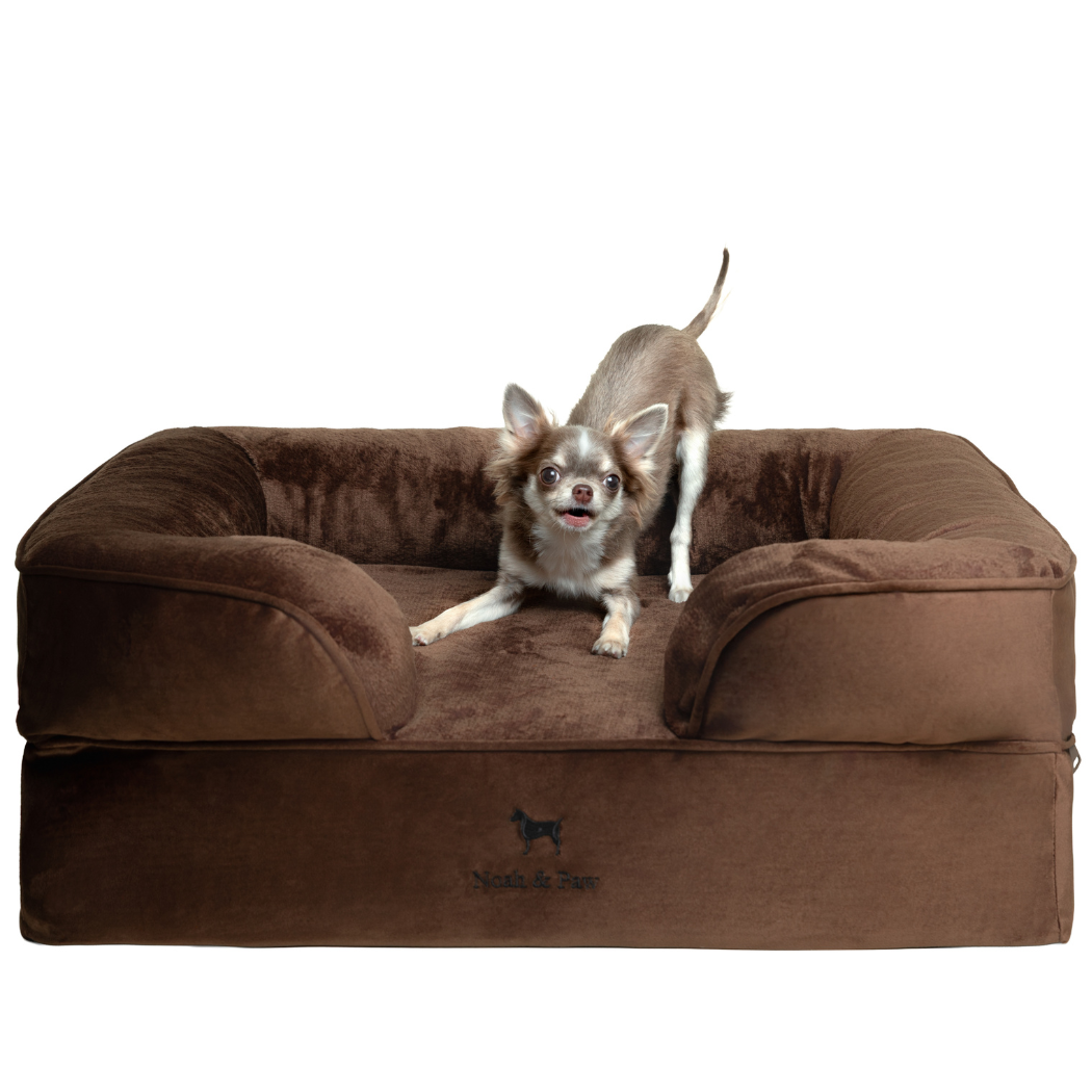 NOAH AND PAW LLC - Velvet Orthopedic Pet Bed, Memory Foam, Infused with Cooling Gel