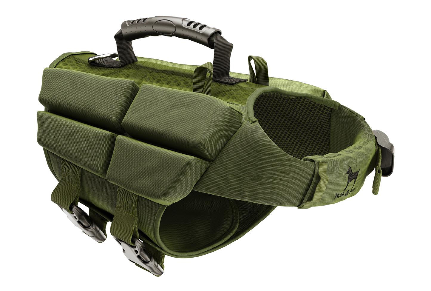 NOAH AND PAW LLC - Human Standards Dog Lifejacket Design with 4x Foam Support for Max Floating - Green