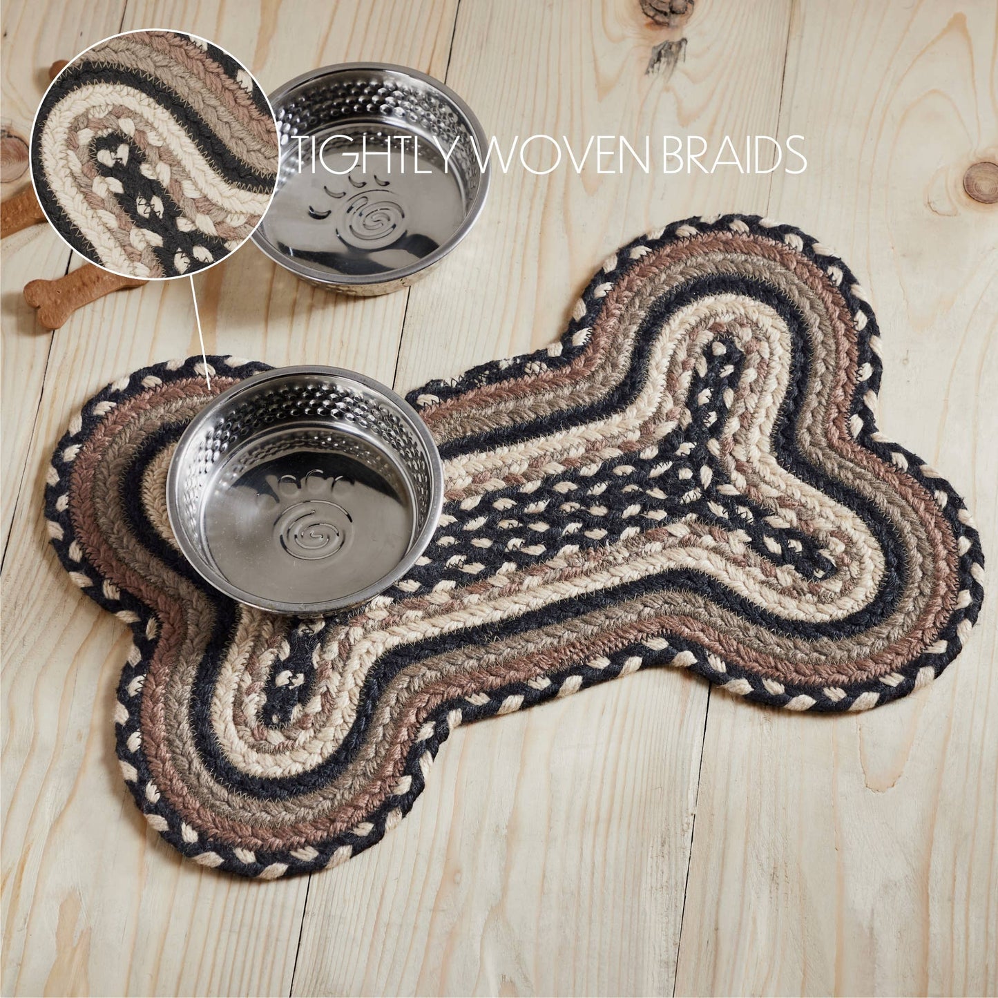 VHC Brands - Sawyer Mill Charcoal Creme Indoor/Outdoor Small Bone Rug 11.5x17.5