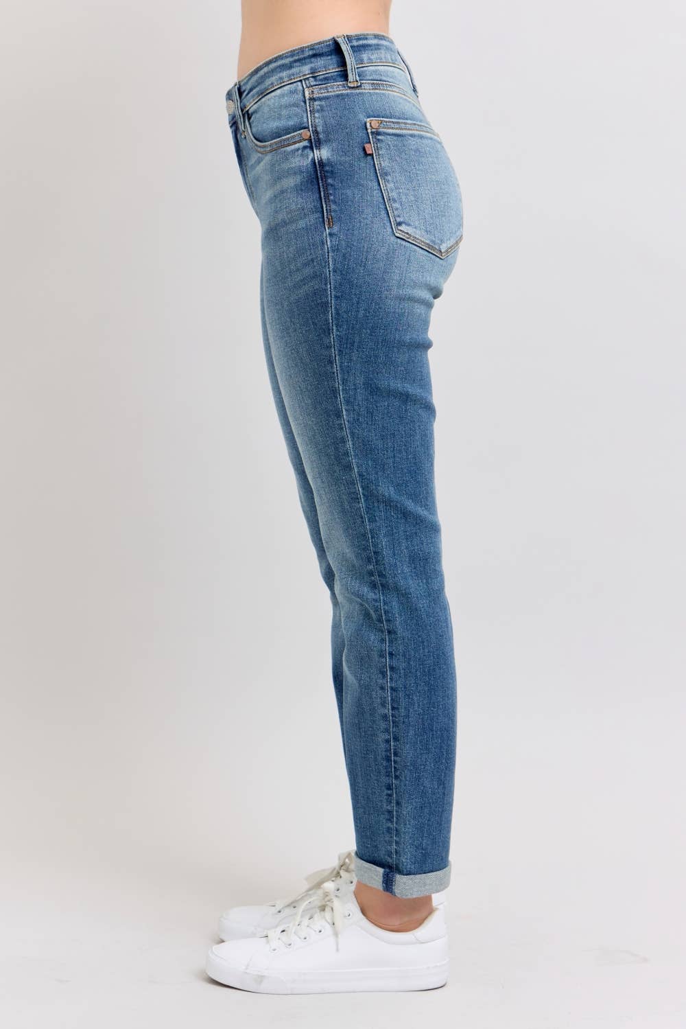 Judy Blue Jeans - Mid Rise Vintage Wash Boyfriend Fit